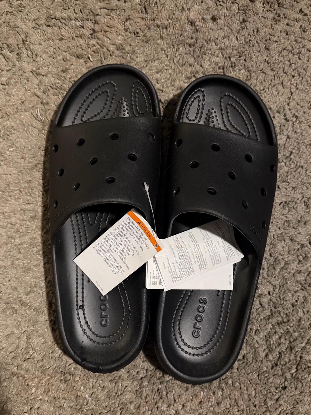 CROCS Men's Black Slide Sandals - Vented Comfort